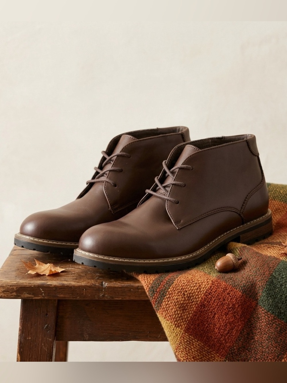 Classic Brown Leather Chukka Boots